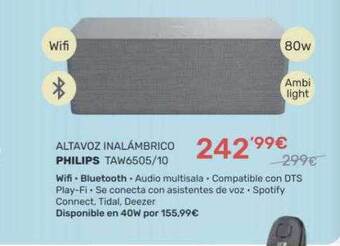 Cenor Altavoz Inalámbrico Philips Taw6505 10 oferta