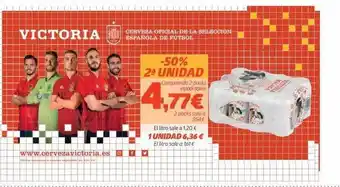 Maskom Supermercados -50% 2a Unidad Victoria Cerveza Oficial De Seleccion Española De Futbol oferta