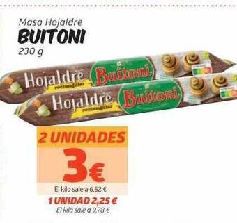 Maskom Supermercados Masa Hojaldre Buitoni oferta