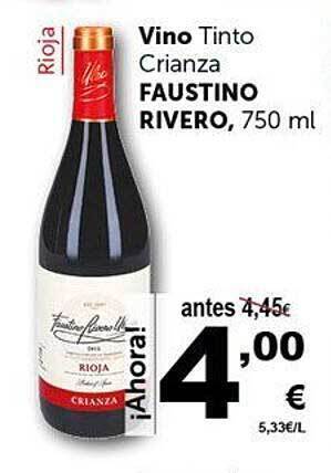 Masymas Vino Tinto Crianza Faustino Rivero oferta