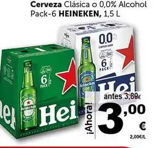 Masymas Cerveza Clasica O 0.0% Alcohol Pack-6 Heineken oferta