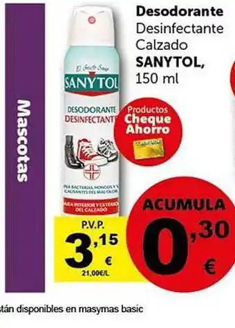 Masymas Desodorante Desinfectante Calzado Sanytol oferta