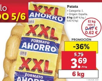 Lidl Patata 6kg oferta