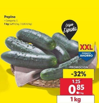 Lidl Pepino 1kg oferta