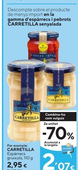 Caprabo Carretilla espárrago grueso 110 g oferta