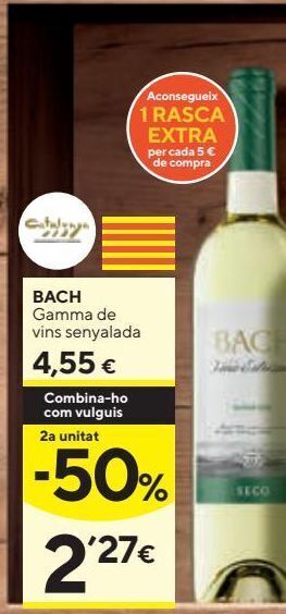 Caprabo Bach vino blanco seco d.o. catalunya 0,75 l oferta