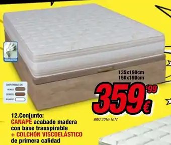 Rapimueble Canapé + Colchón Viscoelástico 135 x 190 cm oferta