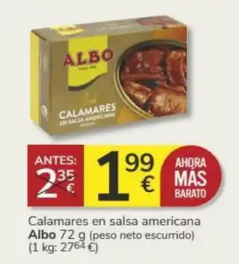 Supermercados Charter Albo Calamares en salsa americana 72 g oferta