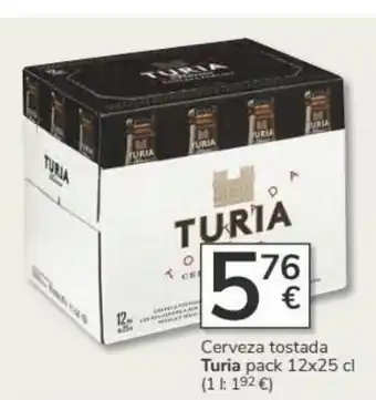 Supermercados Charter Turia Cerveza tostada pack 12x25 cl oferta
