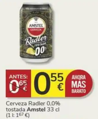 Supermercados Charter Amstel Cerveza radler 0,0% tostada 33 cl oferta