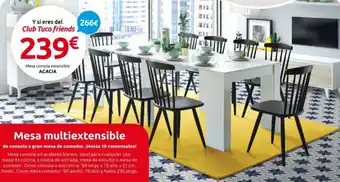 Tuco Acacia Mesa Consola Extensible 90 ancho, 78 alto y hasta 235 largo oferta