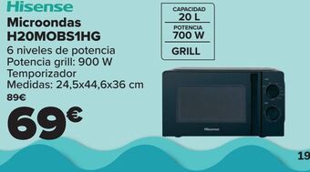 Carrefour Hisense microondas h20mobs1hg oferta