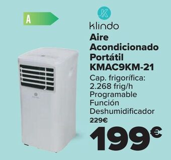 Carrefour Klindo aire acondicionado portátil kmac9km-21 oferta