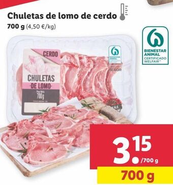 Lidl Chuletas de cerdo oferta