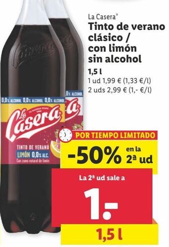 Lidl Tinto de verano la casera oferta