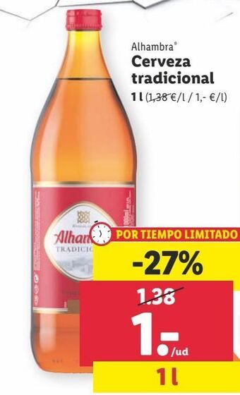 Lidl Cerveza alhambra oferta