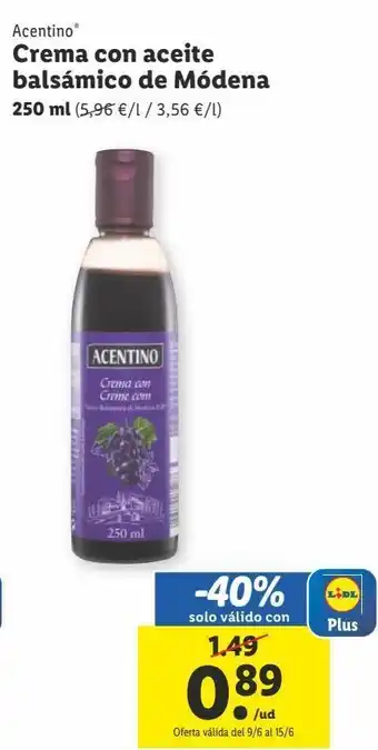 Lidl Aceite balsámico acentino oferta