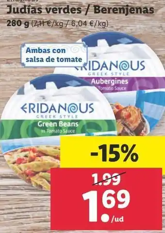 Lidl Judías verdes eridanous oferta