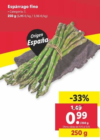 Lidl Espárragos verdes oferta