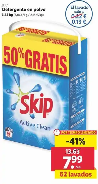 Lidl Detergente en polvo skip oferta