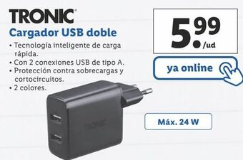 Lidl Cargador usb tronic oferta