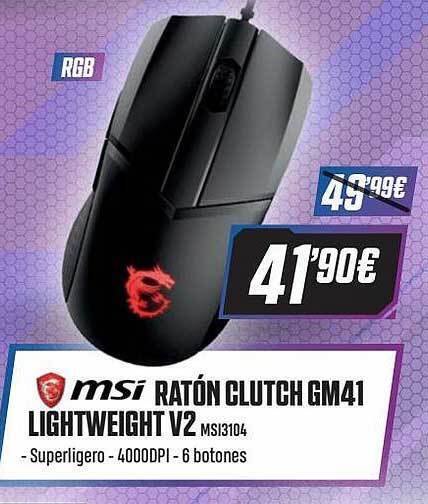 Beep Msi Ratón Clutch Gm41 Lightweight V2 oferta