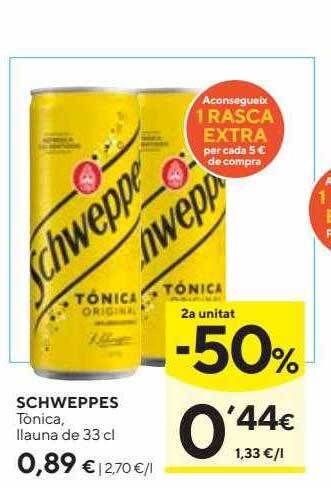 Caprabo 2a Unitat -50% Schweppes Tónica oferta