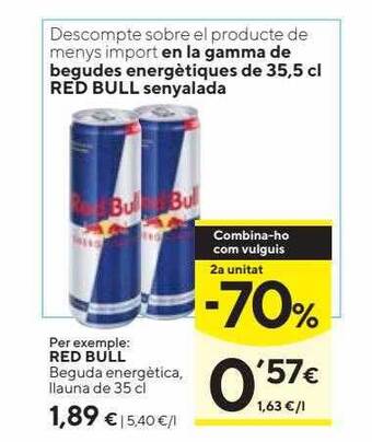 Caprabo 2a Unitat -70% Red Bull Beguda Energètica oferta