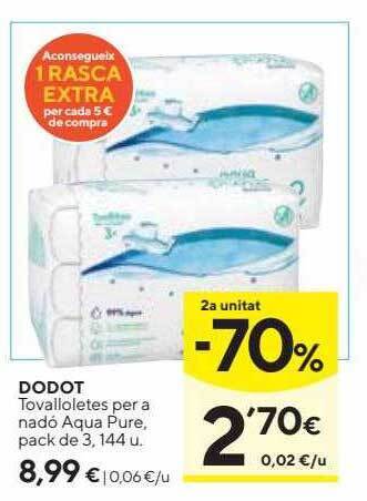 Caprabo Dodot Tovalloletes Per A Nadó Aqua Pure oferta