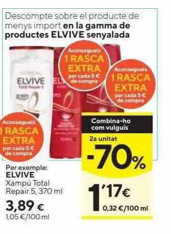 Caprabo 2a Unitat -70% Elvive Xampú Total Repair oferta