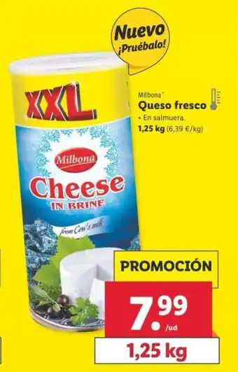 Lidl Queso fresco 1,25kg oferta