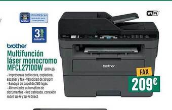 PCBox Brother Multifunción Láser Monocromo Mfcl2710dw oferta