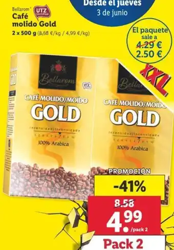 Lidl Cafè molido Gold 2 x 500g oferta