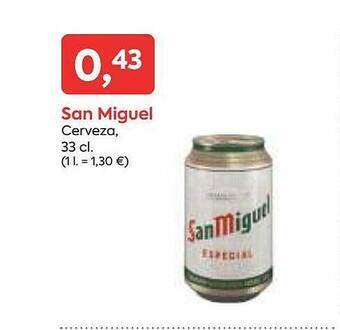 Suma Supermercados San Miguel Cerveza oferta