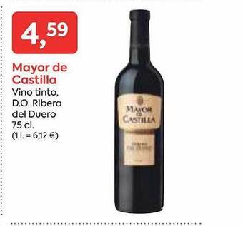 Suma Supermercados Mayor De Castilla Vino Tinto D.o. Ribera Del Duero oferta