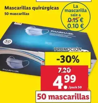 Lidl Mascarillas quirúrgicas 50 mascarillas oferta