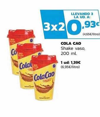 Supermercados Lupa Cola Cao Shake Vaso oferta