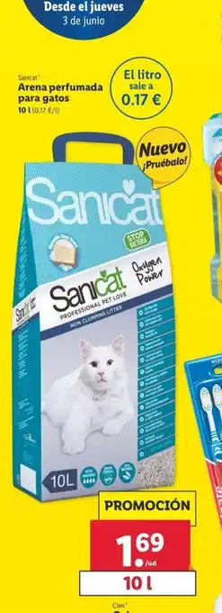 Lidl Arena perfumada para gatos 10L oferta