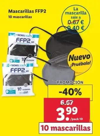 Lidl Mascarillas FFP2 oferta
