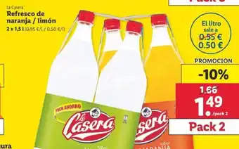 Lidl Refresco de naranja/limón 2 x 1,5L oferta