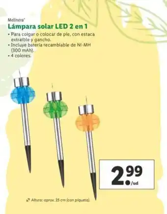 Lidl Lámpara solar LED 2 en 1 oferta