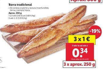 Lidl Barra tradicional 250g oferta