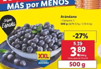 Lidl Arándano 500g oferta