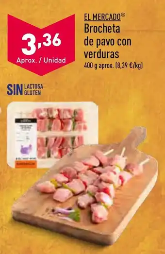 ALDI El Mercado® Brocheta de Pavo Con Verduras 400 g Aprox. oferta