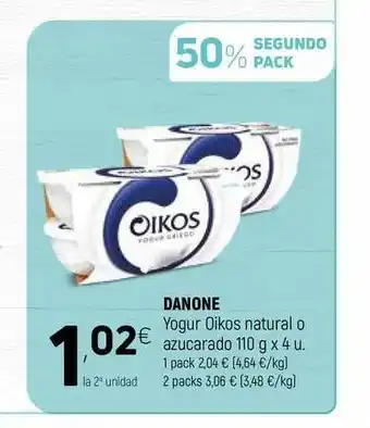 Coviran Danone Yogur Oikos Natural O Azucarado 110g oferta