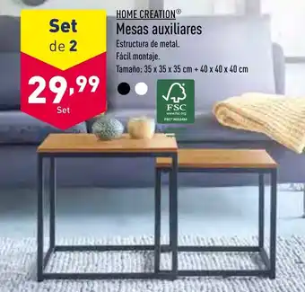ALDI Home Creation® Mesas Auxiliares 35 x 35 x 35 cm + 40 x 40 x 40 cm Set de 2 oferta