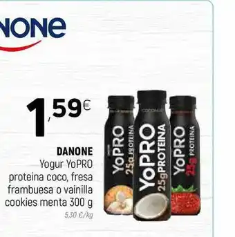 Coviran Danone Yogur YoPro Proteina Coco, Fresa Frambuesa O Vainilla Cookies Menta 300g oferta