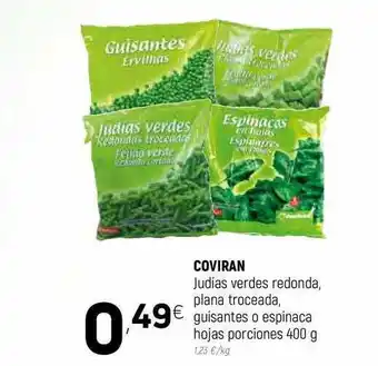 Coviran Coviran Judías Verdes Redonda, Plana Troceada, Guisantes O Espinaca Hojas Porciones 400g oferta