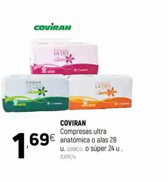 Coviran Coviran Compresas Ultra Anatómica O Alas 28 U. O Súper 4 U. oferta