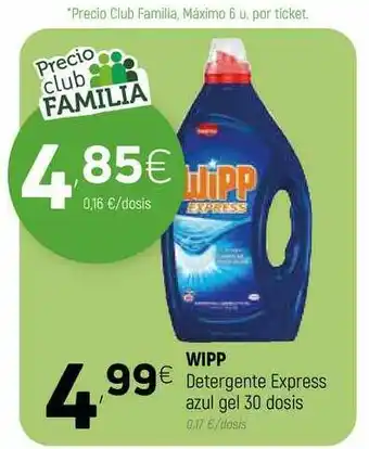 Coviran Wipp Detergente Express Azul Gel 30 Dosis oferta